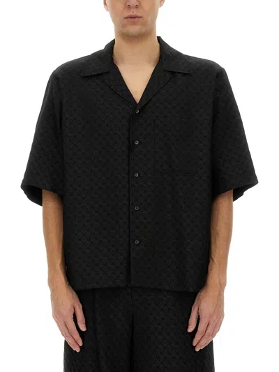 Alexander Mcqueen Camp Collar Hawaiian Black Viscose Shirt