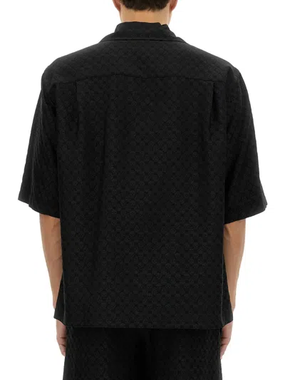 Alexander Mcqueen Camp Collar Hawaiian Black Viscose Shirt