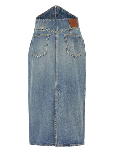 Alexander Mcqueen Alexander Mc Queen Denim Long Skirt