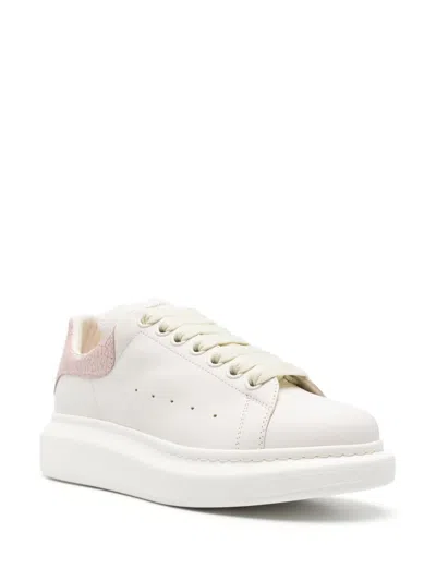 Alexander Mcqueen Oversized Leather Sneakers With Chunky Sole And Logo Detail
