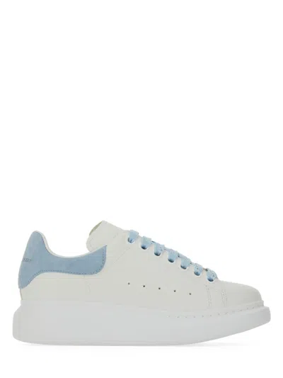 Alexander Mcqueen White And Light Blue Leather Sneakers
