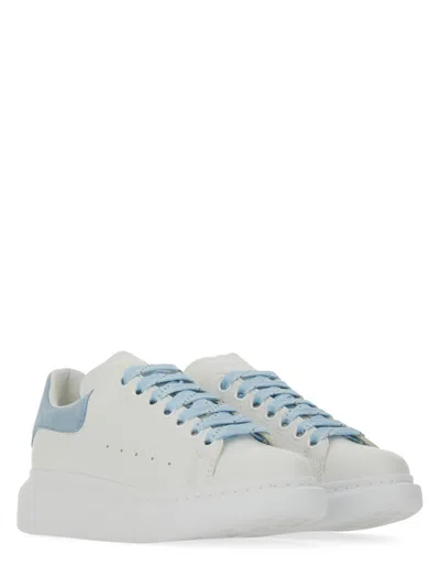 Alexander Mcqueen White And Light Blue Leather Sneakers