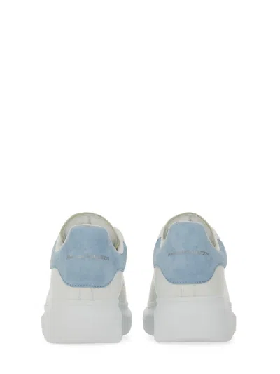 Alexander Mcqueen White And Light Blue Leather Sneakers