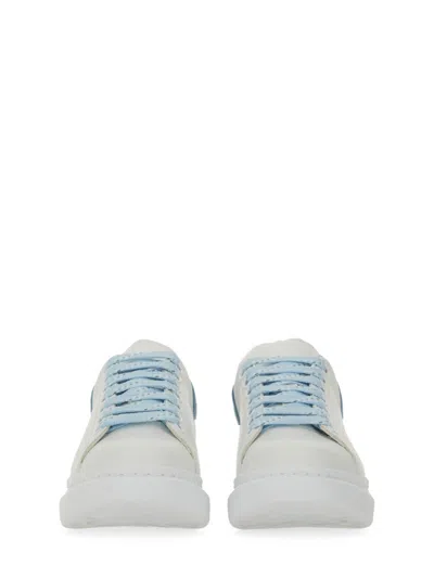 Alexander Mcqueen White And Light Blue Leather Sneakers