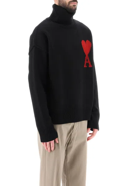 Ami Alexandre Mattiussi Ami Paris Black Wool Oversize Sweater