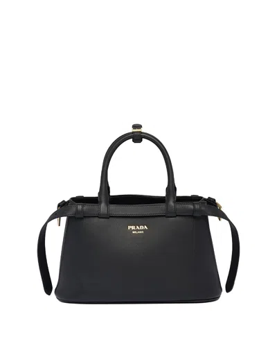 Prada Buckle Small Leather Bag With Double Belt
