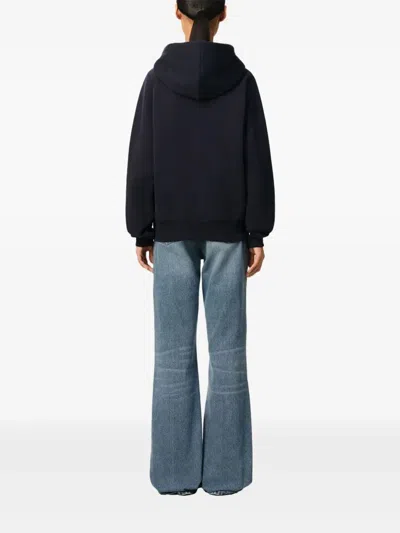 Ami Alexandre Mattiussi Navy Cotton Hoodie With Ami Paris Patch Blue