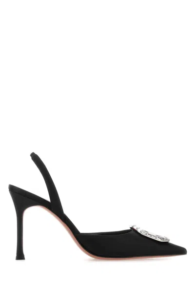 Amina Muaddi Satin Camelia Slingback Pumps 105