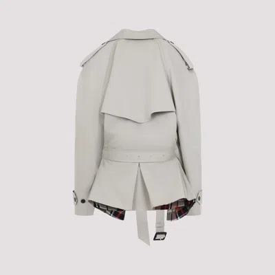 Balenciaga Beige Cropped Trench Coat In Cotton Twill