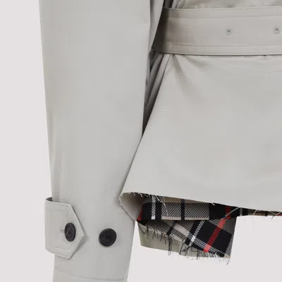 Balenciaga Beige Cropped Trench Coat In Cotton Twill
