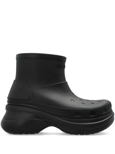 Balenciaga Black Crocs Edition Rubber Boots