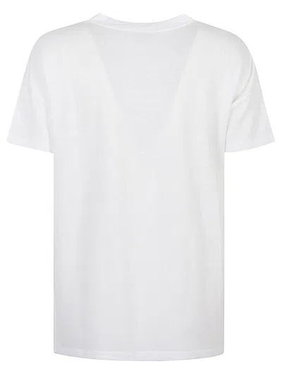 Base Milano White Linen Blend T-shirts And Polos