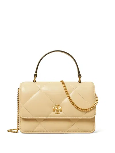 Tory Burch Kira Diamond Quilt Mini Top Handle In Yellow