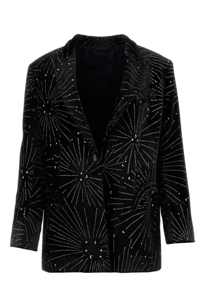 Shop Blazé Milano Blaze Milano Embellished Velvet Tomboy Blazer