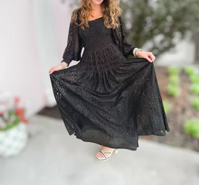 Listicle Take Me Back Lace Maxi Dress In Black