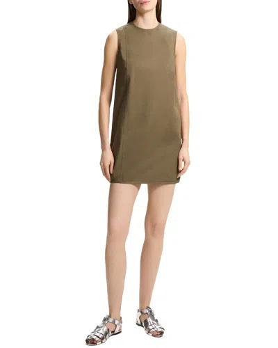 Theory Crewneck Sleeveless Stretch Cotton Minidress