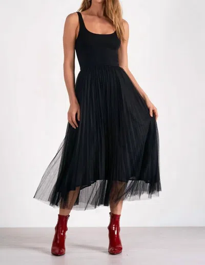 Elan Maxi Tank Tulle Dress In Black