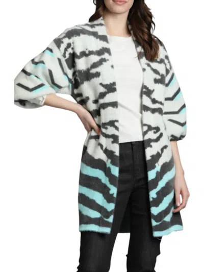 Apny Ombre Zebra Cardigan In Multi Color