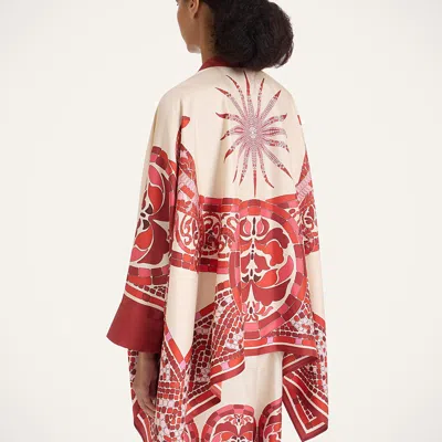 La Doublej La Double J Silk Foulard Shirt With Patternssilhouette In Multi