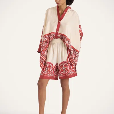 La Doublej La Double J Silk Foulard Shirt With Patternssilhouette In Multi