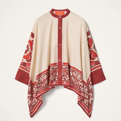 La Doublej La Double J Silk Foulard Shirt With Patternssilhouette In Multi