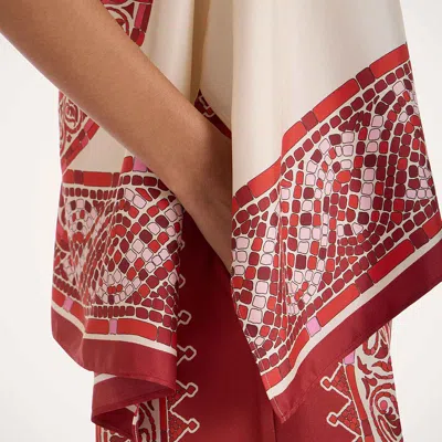 La Doublej La Double J Silk Twill Palazzo Pants With Cobra Pattern In Red