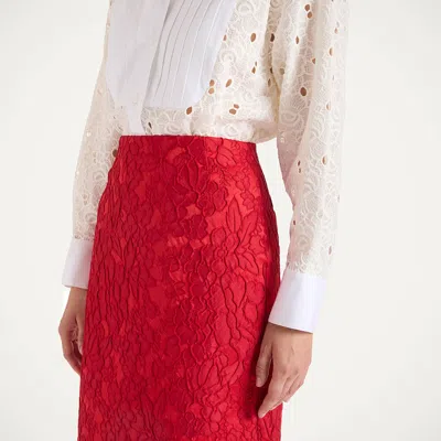 La Doublej Maxirock Mit Blumenmuster In Red