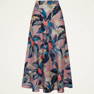 La Doublej La Double J Multicolor Floral Silk Midi Skirt In Multi