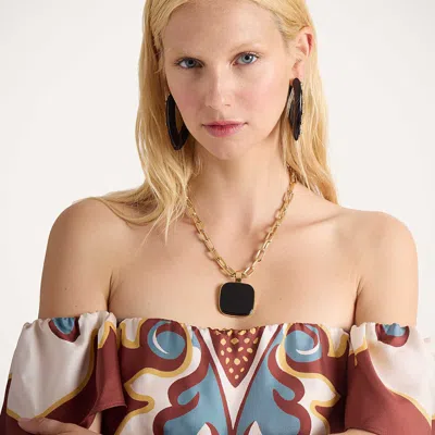 La Doublej Square Pendant Chain Necklace