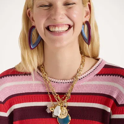 La Doublej Striped Ribbed Cotton And Cashmere-blend Sweater