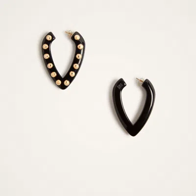 La Doublej Dew Earrings Solid Black In Black
