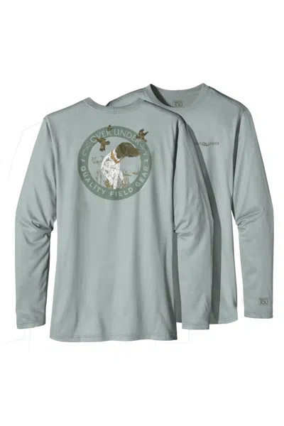 Over Under Men's Pointer Hunting Quail Long Sleeve Tee In Sage