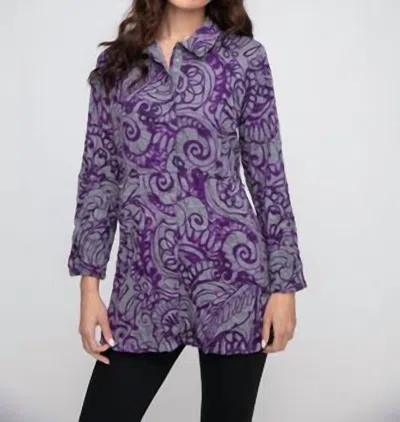 Liv By Habitat Jet Set Snap Front Tunic In Amethyst