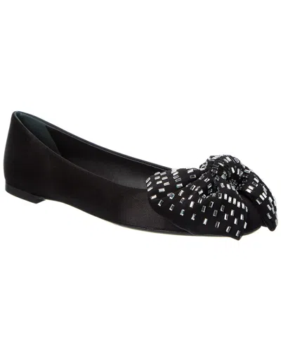 Giuseppe Zanotti Flavia Satin Flat In Black