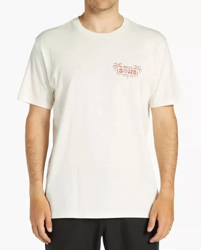 Billabong Lounge Short Sleeve Tee In Off White/red