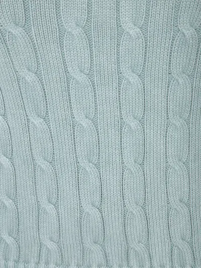Polo Ralph Lauren Womens Kimberly V-neck Cable-knit Cotton Jumper Light Chambray