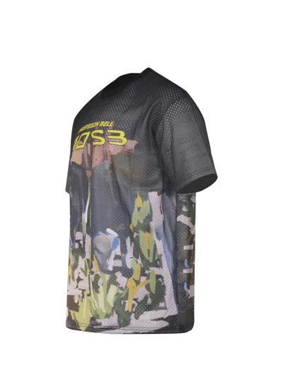 Andersson Bell Cow-print Mesh T-shirt In Gray