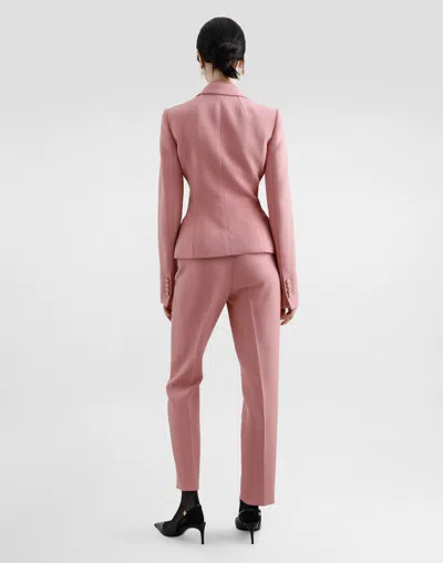 Dolce & Gabbana Single-breasted Pink Wool Jacket In Pink