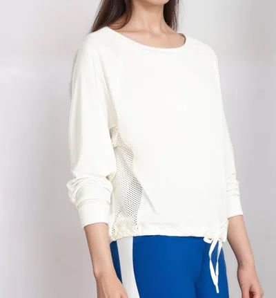 Johnny Was Calme Effect Mesh Contrast Pullover In Tofu