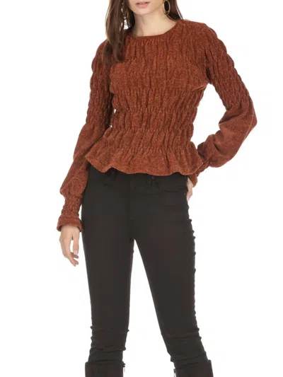 Joy Joy Who Says Crewneck Sweater In Brown In Brown