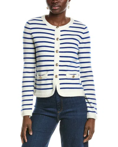 Elie Tahari The Makena Striped Wool-cashmere Cardigan