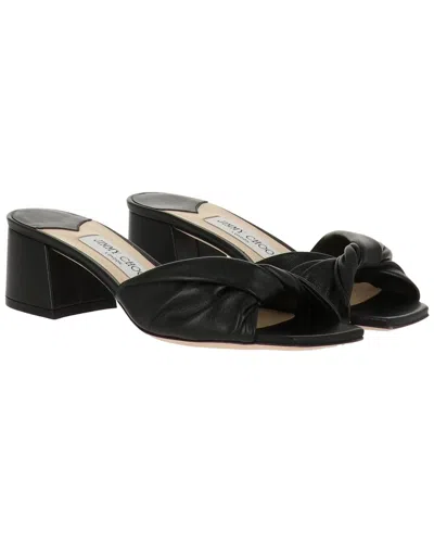 Jimmy Choo Lyn 45 Leather Sandal In Black