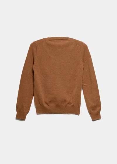 Comme Des Garçons Play Heart-shaped Collage Cardigan In Brown