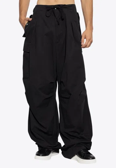 Alexander Mcqueen Wide-leg Cargo Pants In Black