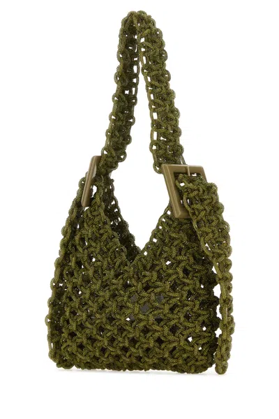 Hibourama Borsa A Secchiello Vannifique In Rete Verde Militare Donna