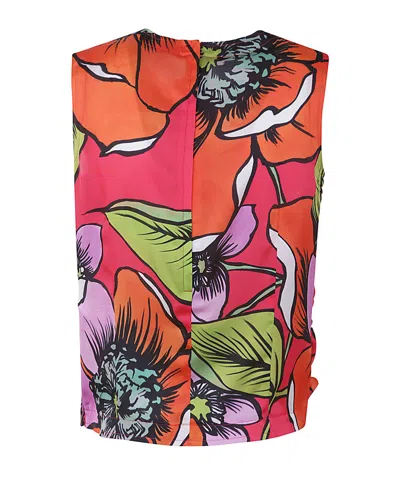 Comme Des Garçons Floral Pattern Round Collar Vest