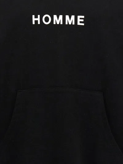 Comme Des Garçons Relaxed-fit Black Hoodie With Front Logo Print