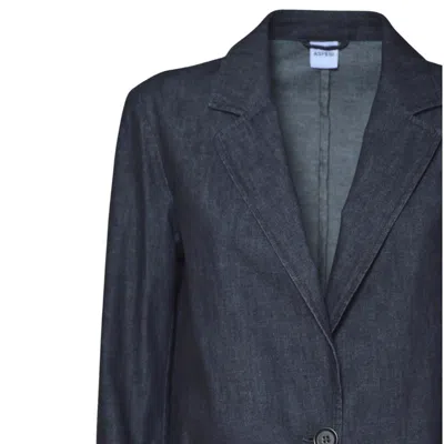 Aspesi Single Breasted Denim Blazer In Blue