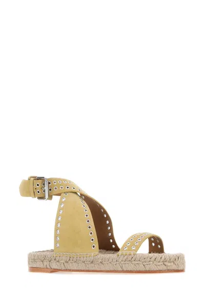 Isabel Marant Studded Suede Round Toe Espadrilles