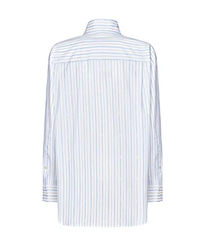 Alexander Mcqueen Stripe Skull Embroidered Button Down Shirt